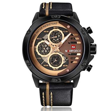 Imagem de Relógio Masculino Naviforce NF9110 BRGBN - Marrom e Dourado