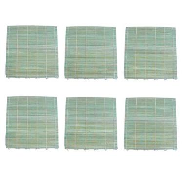 Imagem de JapanBargain, Tapetes de sushi de bambu para rolo de sushi, tapetes de bambu para fazer sushi, 24 cm, conjunto com 6
