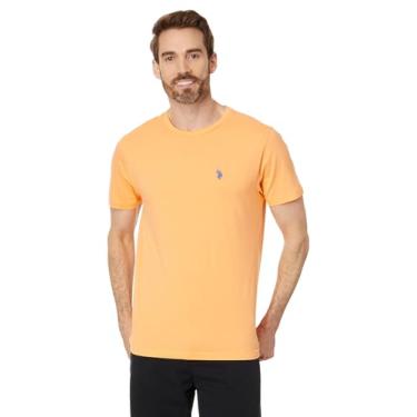 Imagem de U.S. Polo Assn. Camiseta masculina gola redonda pequena pônei, Laranja liberal, GG