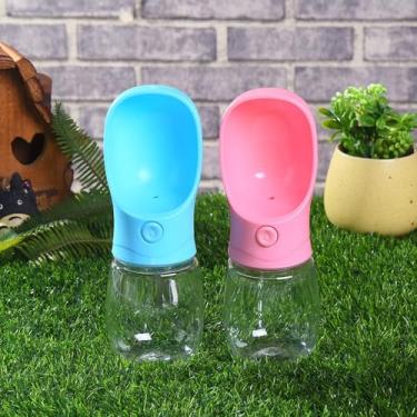 Imagem de Garrafa Água Bebedouro 350ml Portátil Pet Cachorro Garrafinha para Passeio (Rosa)