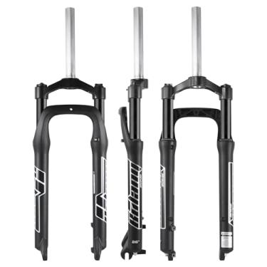 Imagem de BOLANY Garfo de suspensão Fat Tire MTB, 20/66.0 x 10.2 cm 1 1/8 tubo reto 100 mm Cubo espaçamento de viagem 135 mm Bloqueio manual 9 mm QR Oil Spring Garfos dianteiros para Snow Beach XC Mountain Bike
