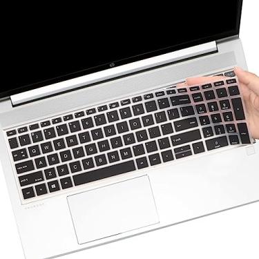 Imagem de Capa de teclado para HP Elitebook 650 G8 G9 G10 e Elitebook 655 G8 G9 G10 e 2024 2023 HP Elitebook 15,6 polegadas capa de silicone para teclado (não serve para Elitebook 450 455 650 G6 G7) - preta
