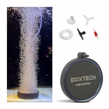 Imagem de UPETTOOLS Air Stone para aquário de peixes, kit de borbulhador de aquário de 10 cm silencioso difusor de oxigênio dissolvido alto, pedra aeradora de nano oxigênio com válvula de controle de tubo de ar