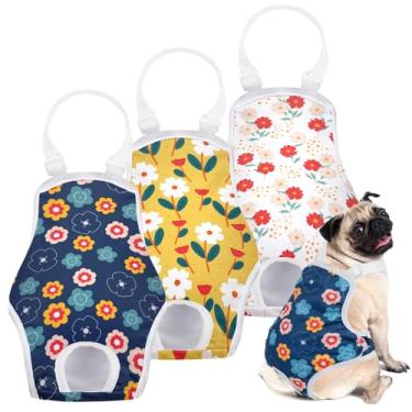 Imagem de MICOOYO Fralda para cachorro, calcinha higiênica, com suspensório ajustável, lavável para cães, fraldas menstruais, roupas íntimas para animais de estimação, fraldas para cães fêmeas para calor