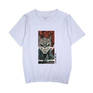 Imagem de Camiseta Kaiju No.Eight unissex manga curta gola redonda algodão cosplay plus size 5GG 2024 nova mercadoria anime, Branco-A, GG
