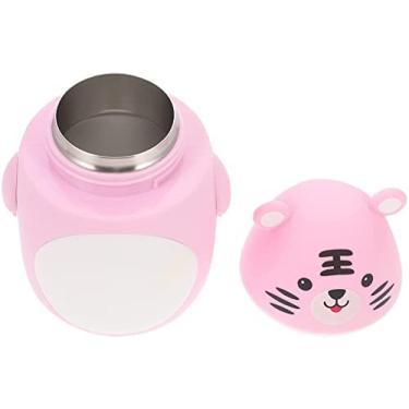 Imagem de Garrafa térmica térmica garrafa de água portátil garrafa de água esportiva à prova de vazamento em forma de tigre caneca térmica para estudantes, rosa