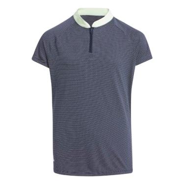Imagem de adidas Camisa polo com zíper para meninas, azul marinho, média