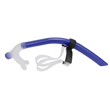 Imagem de Snorkel de Natação Snorkel de Natação Reduzido, Snorkel de Natação de Colo Arrastar Tubo de Respiração de Natação de Silicone Com Cinta de Cabeça Ajustável para Mergulho Com