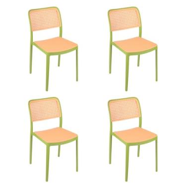Imagem de Loft7 Home Decor, Kit 4 Cadeiras de Jantar e Cozinha Maya de Telinha, Verde