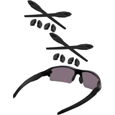 Imagem de Bowyer 2 pares de kits de borracha de substituição compatíveis com óculos de sol Oakley Flak 2.0/Flak 2.0 XL - Preto