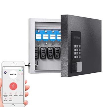 Imagem de SAFE16 Suporte de parede de caixa de bloqueio de chave, gabinete de chave inteligente, use senha única, código fixo, Bluetooth, controle remoto Wi-Fi, desbloqueio de chaves, organizador de cofre de