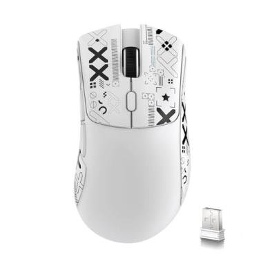 Imagem de ATTACK SHARK Mouse para jogos sem fio R1, conexão de três modos (2,4G/com fio/BT5.2), 55 g leve, sensor óptico DPI 18K, HUYU 20 milhões de vida útil das chaves, design ergonômico, para