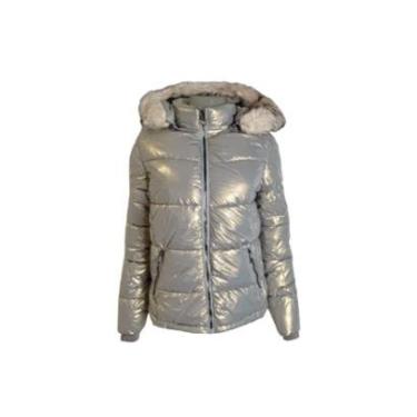 Imagem de Jaqueta Feminina Puffer Kla Metalizada Cinza Tam. G-Feminino