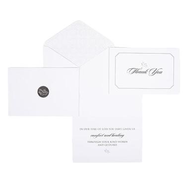 Imagem de Cartões de agradecimento com envelopes | Cartões de simpatia com mensagem significativa | Conjunto de 25 com envelopes decorativos e adesivos para fechamento de envelope