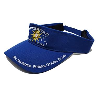 Imagem de Viseira feminina de golfe e tênis Conch Republic of Key West - "We Seceded Where Others Failed" Viseira de golfe feminina bordada 100% algodão (azul marinho)