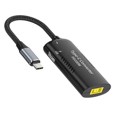 Imagem de Chenyang Conversor de energia USB C, retângulo Power Thinpad X1 entrada para USB C 100W com 15W tipo C e saída tipo A 12W adaptador de cabo de carregamento de emulador PD