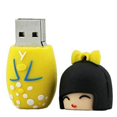 Imagem de 8GB Japanese Girl Model USB Flash Drive USB 3.0 Dispositivo de armazenamento USB Flash Disk USB Drive USB 3.0 Memory Stick USB Stick U Disk Pen Drive USB Flash Memory USB Disk - Amarelo