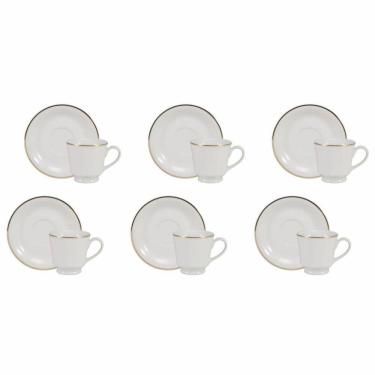 Imagem de Conjunto de Xícara de Café com Pires 06 Peças Itamaraty Ouro Schmidt