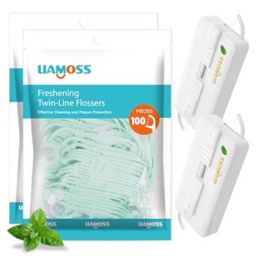 Imagem de Flosseres dentais Mint Twin Line, capa ultra leve e prática, armazenamento de 10 palitos de fio dental de alta elasticidade, palitos macios, ferramentas dentárias para limpar os dentes, estojo de fio