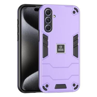 Imagem de Capa de celular compatível com Samsung Galaxy A55 5G, compatível com Samsung SM-A556B/DS Galaxy A55 5G / SM-A556E/DS SM-A5560 capa protetora de camada dupla TPU + PC à prova de queda roxa