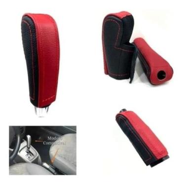 Imagem de Kit Capa Couro Câmbio Dualogic e Alavanca Freio de Mão Fiat Palio Stra