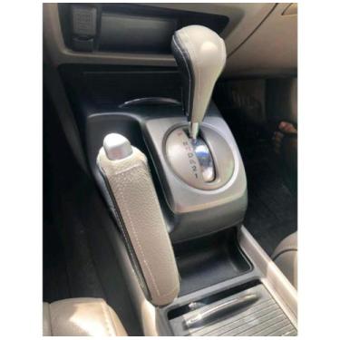 Imagem de Capa Protetora couro Manopla de câmbio Automático + Freio de mão Honda