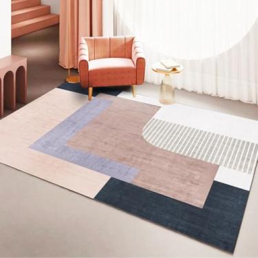 Imagem de Tapetes para sala de estar, tapete rosa para cabeceira, tapete leve de luxo para área grande, sofá, cadeira, carpete lateral, flanela 2.200 x 250 cm 78,7 x 98 pol.