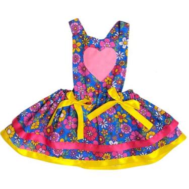 Imagem de Vestido Salopete de festa Junina de bebe para ensaio mesversário - mar