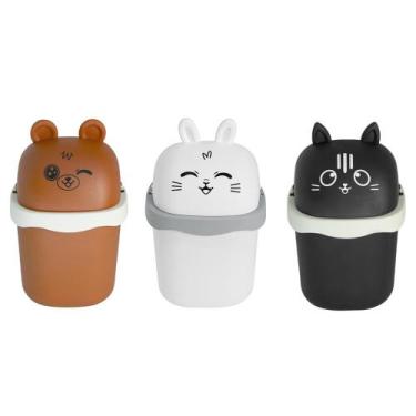 Imagem de Mini Lixeira Decorativa Com Tampa para Mesa Quarto Cozinha Lixeira Inf