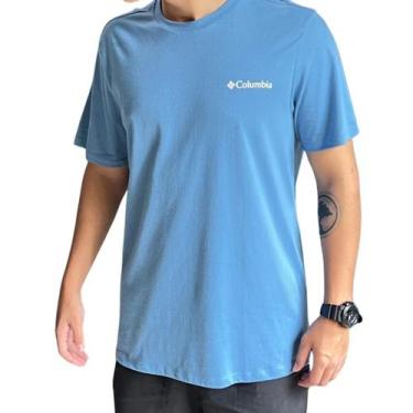 Imagem de Camiseta Columbia Masculina Basic, GGG, Azul claro