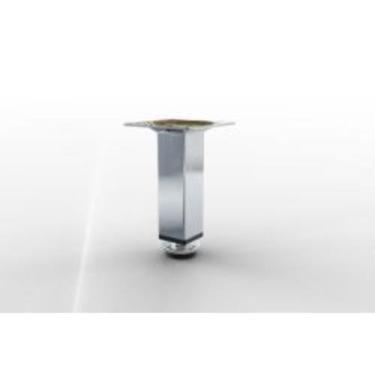 Imagem de Pé para móveis quadrado com regulagem aço cromado metalnox, 200mm