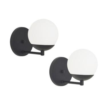 Imagem de Kit 2 Arandelas jabuticaba Preta globo de vidro. - MV ILUMINACAO