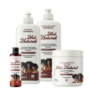 Imagem de Kit Sh 500ml +Cond 500ml +Mask 500ml +Óleo 60ml Mel Natural - Trihair