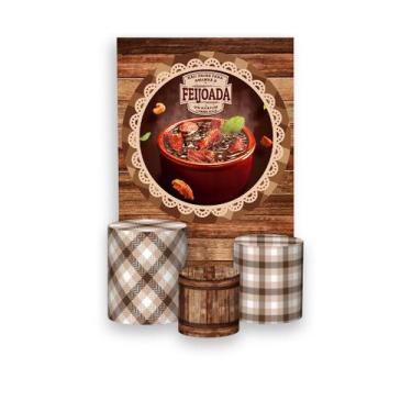 Imagem de Painel De Festa Vertical 1,50 x 2,20 + Trio De Capas Cilindro - Feijoa