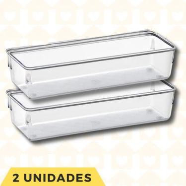 Imagem de 2 Organizador Porta Objetos Talheres Maquiagem Multiuso Medio - PLASTU