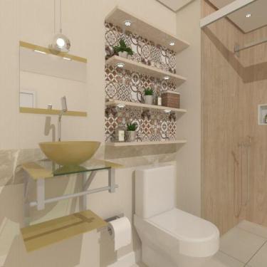 Imagem de Gabinete de vidro croácia 40cm ac champanhe - EKASA