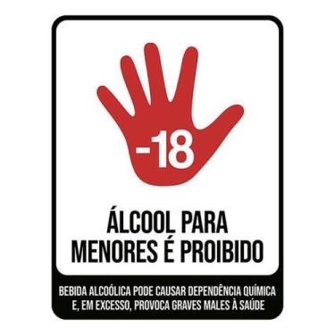 Imagem de Placa Sinalização - Álcool Para Menores Proibido Vert 36X46 - Sinalizo