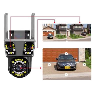 Imagem de Câmera de Segurança 3 em 1, 2 Cameras Fixa + Móvel, 8MPx, Zoom, Visão 