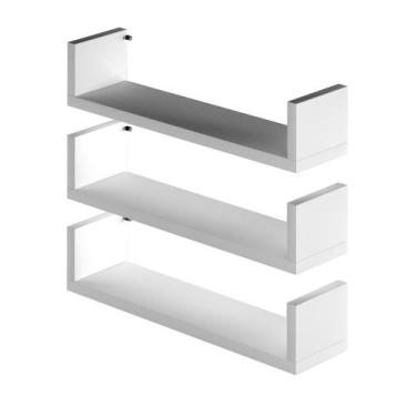 Imagem de Kit Jogo 3 Unidades Prateleira em U Porta Revista Organizador Exposito