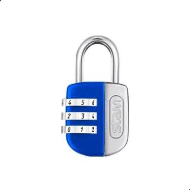 Imagem de Cadeado Código Segredo Stam Para Malas E Armarios Senha Novo, Azul