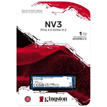 Imagem de SSD 1TB Kingston NV3, M.2 2280, PCIe 4.0 NVMe, Leitura/Gravação: 6000/