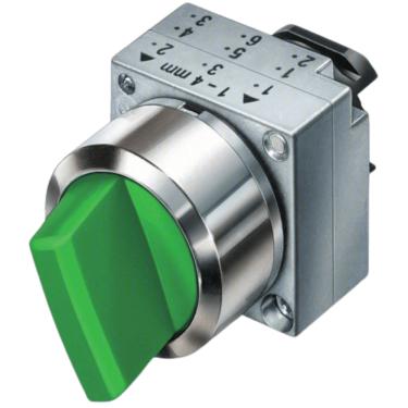 Imagem de Botão Comutador Metálico 2 Posições Verde 3SB3501-2LA41 - Siemens