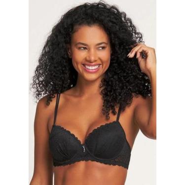 Imagem de Sutiã recco com alça fina e aro de renda, 42, Preto