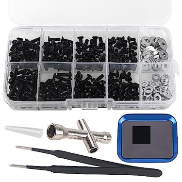 Imagem de 340PCS HIRCQOO RC Screws Kit Repair Tool M3 Flat & Round Head M3 M4 Flat Washers with Magnetic Screw Tray Hardware, Tweezers&Cross Wrench Set Compatible with 1:10 Traxxas Axial Redcat HSP HPI RC Cars