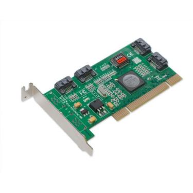 Imagem de I/O Crest Placa controladora de host PCI SATA II RAID de perfil baixo com 4 portas SIL3124 Chipset SY-PCI40025