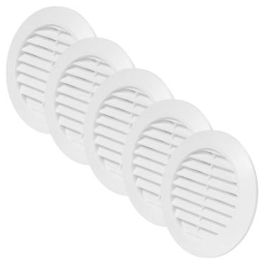 Imagem de Vent Systems Pacote de 7 cm com 5 grades brancas/registro de ar para porta de duto - Mini círculo - grade de ventilação - grades de ventilação interna - banheiro, armário, garagem através da tampa de