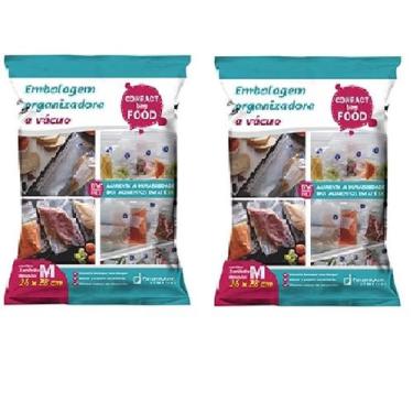 Imagem de Kit Saco a Vácuo Organizadora Food M 26x28cm 2 Unidades - Paramount