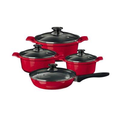 Imagem de Jogo de panelas cerâmica + frigideira javali tampa de vidro, Cinza