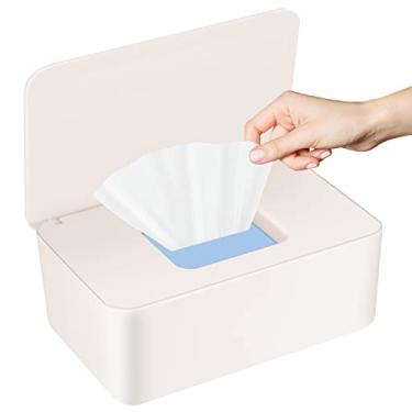 Imagem de Estojo para lenços umedecidos para bebês, o suporte para lenços umedecidos Abnaok mantém os lenços frescos, antiderrapantes, fácil de abrir e fechar