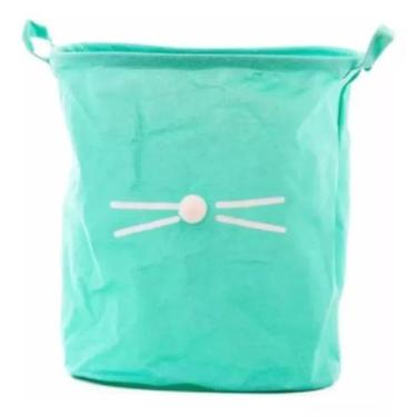 Imagem de Cesto Grande Organizador Roupa Suja Dobrável Tecido - N/A, Verde